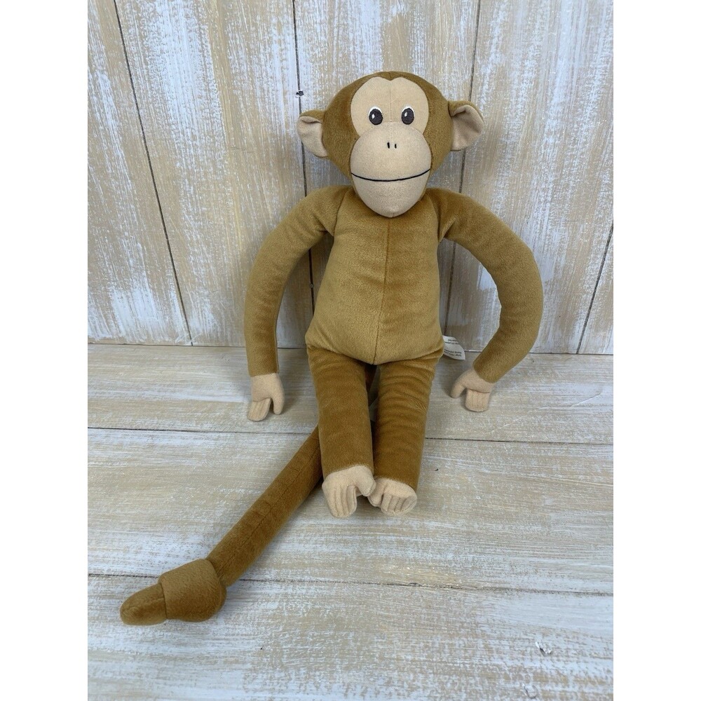 Vintage IKEA Kramig Plush Monkey Stuffed Toy Tan Long Tail 24” RARE*